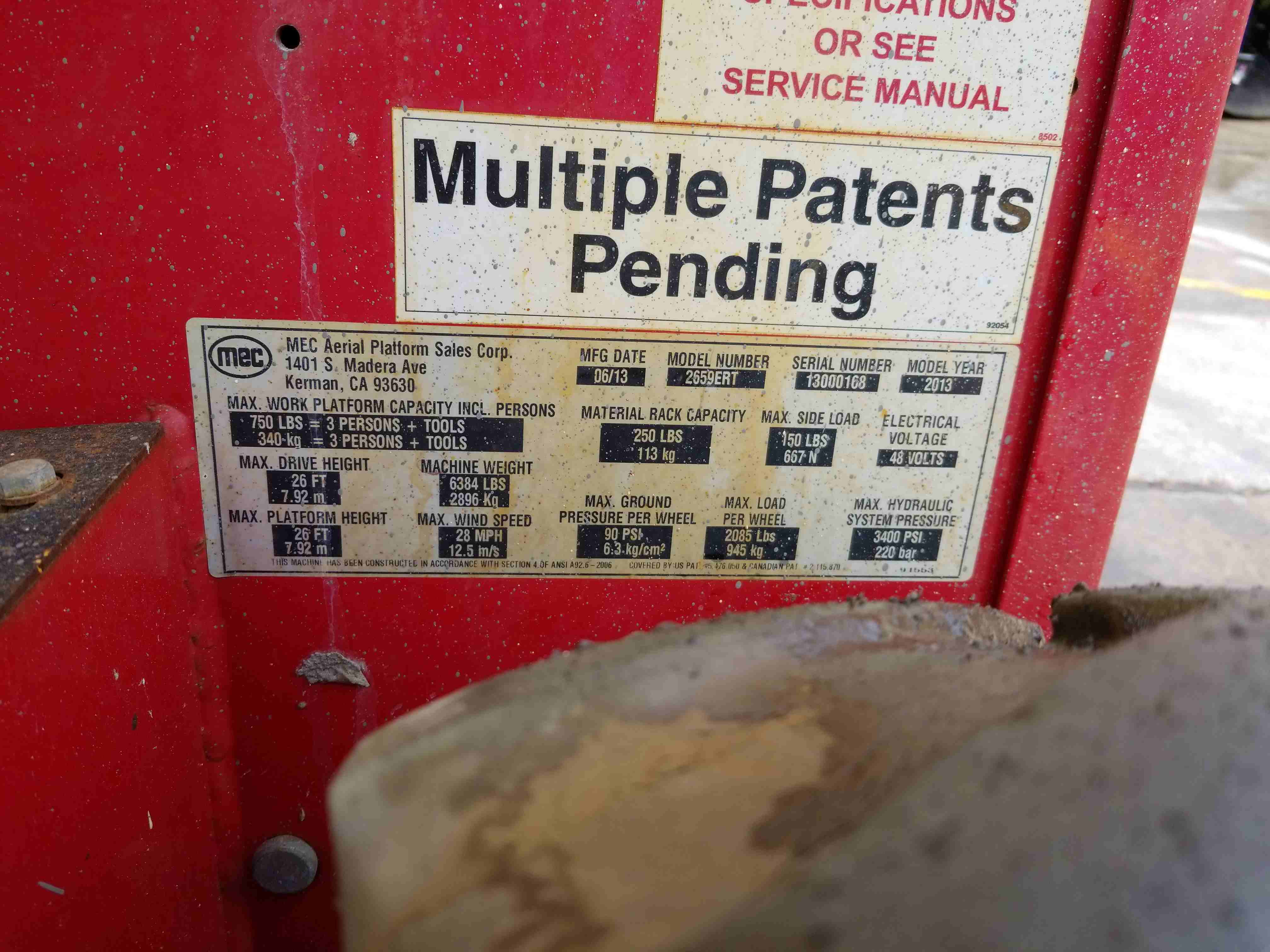 Used 2013 MEC 2659 ERT Scissor Lift For Sale in East Syracuse, NY