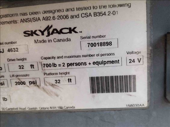 2014 Skyjack SJIII4632 Scissor Lift