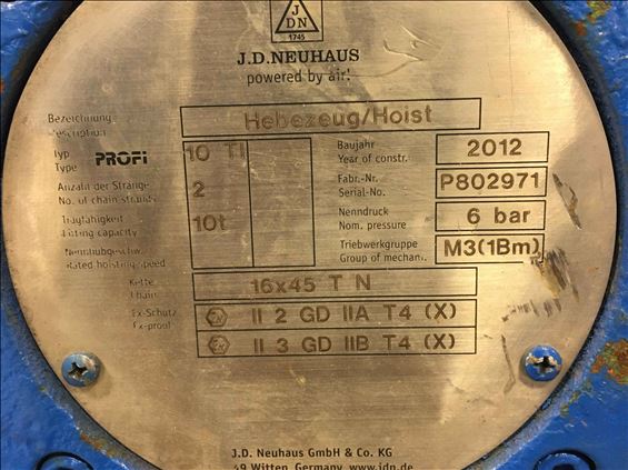 2012 JD NEUHAUS PROFI 10T Hoist