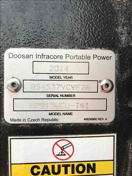 2014 Doosan HP915WCU-T4I Air Compressor
