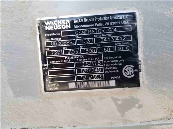 2018 Wacker Neuson G-14