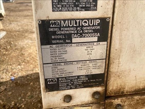 2018 Multiquip DAC7000SSA Diesel Generator